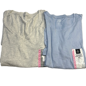 NWT! Member's Mark Ladies Essential Short Sleeve - Blue/Gray